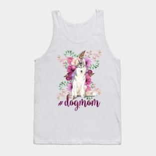 Dog Mom Watercolor Siberian Husky Painting Tank Top